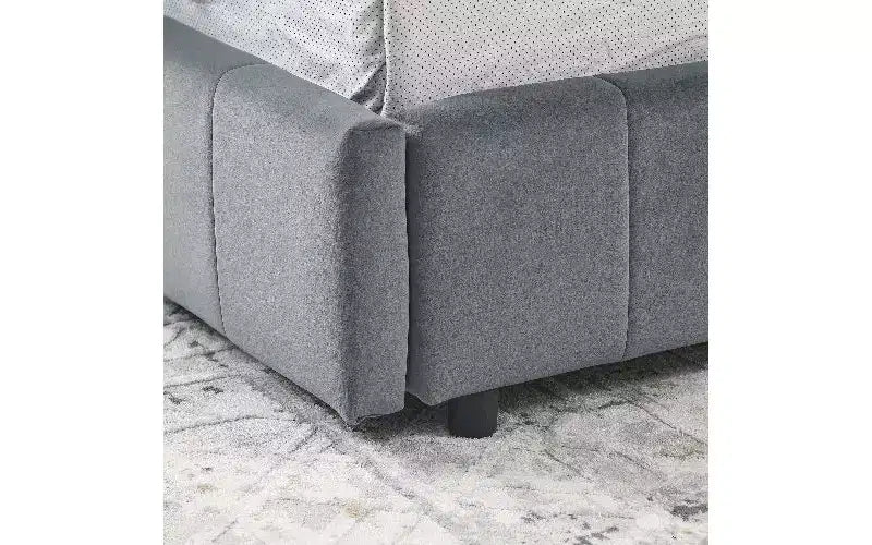 TUYOHW Divano-letto imbottito in velluto in stile Mid-Century con 2 cassetti, Struttura letto matrimoniale in legno di eucalipto con contenitore per camera da letto e soggiorno