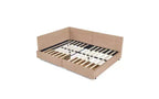 TUYOHW Divano-letto imbottito in velluto in stile Mid-Century con 2 cassetti, Struttura letto matrimoniale in legno di eucalipto con contenitore per camera da letto e soggiorno