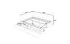 TUYOHW Divano-letto imbottito in velluto in stile Mid-Century con 2 cassetti, Struttura letto matrimoniale in legno di eucalipto con contenitore per camera da letto e soggiorno