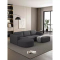 MAYEERTY 104.32*70.86 Inch Modular Sectional Sleeper Sofa, Convertible U Shaped Set with Chaise and Ottoman Compressed Sponge Dark Gray Combo A+B+C+D