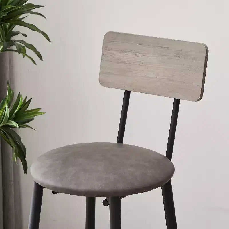Set tavolo da pranzo 5 pezzi, set tavolo da bar con 4 sgabelli imbottiti, schienale in legno, poggiapiedi ad anello, per soggiorno studio sala da pranzo