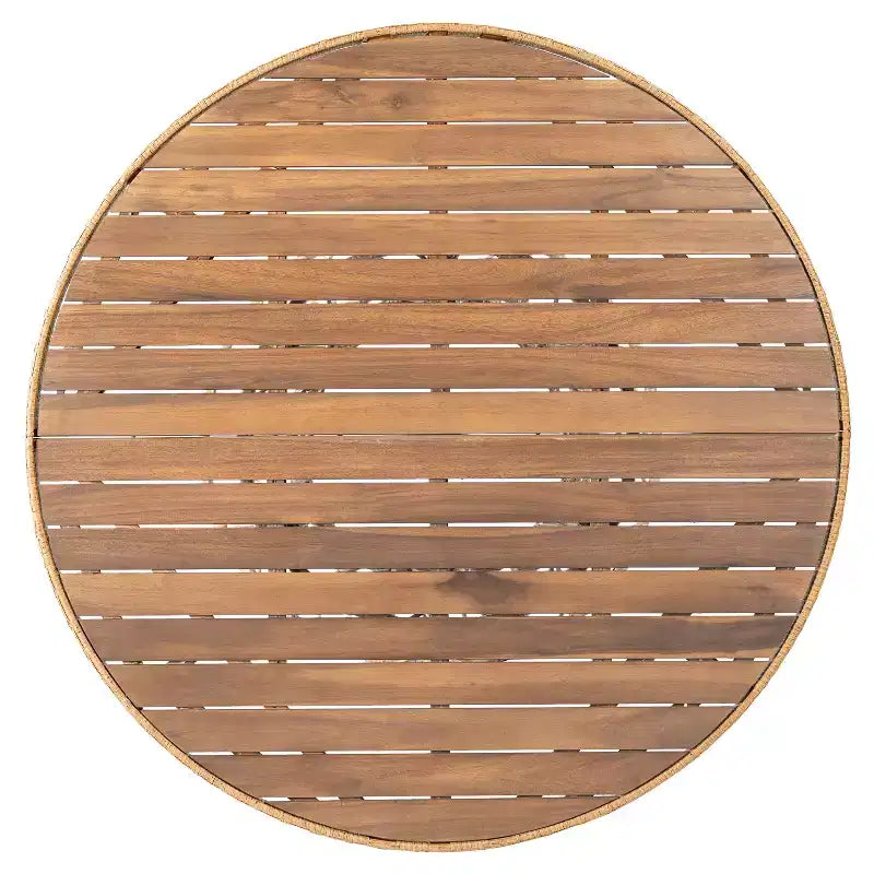 Christopher Knight Home Joelle Tavolo da pranzo rustico da esterno in legno di acacia a doghe con base in vimini