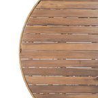 Christopher Knight Home Joelle Tavolo da pranzo rustico da esterno in legno di acacia a doghe con base in vimini