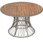 Christopher Knight Home Joelle Tavolo da pranzo rustico da esterno in legno di acacia a doghe con base in vimini