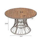 Christopher Knight Home Joelle Tavolo da pranzo rustico da esterno in legno di acacia a doghe con base in vimini