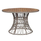 Christopher Knight Home Joelle Tavolo da pranzo rustico da esterno in legno di acacia a doghe con base in vimini