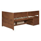 Divano letto in legno Luxystar Twin con 4 cassetti e mensole
