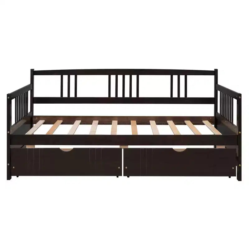Luxystar Divano Letto Moderno in Legno Queen Size con 2 Cassetti Contenitori