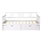 Luxystar Divano Letto Moderno in Legno Queen Size con 2 Cassetti Contenitori