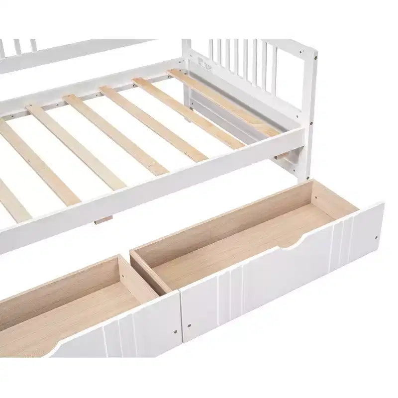 Luxystar Divano Letto Moderno in Legno Queen Size con 2 Cassetti Contenitori