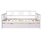 Luxystar Letto a giorno moderno in legno Full Size con letto estraibile singolo