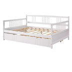 Luxystar Letto a giorno moderno in legno Full Size con letto estraibile singolo