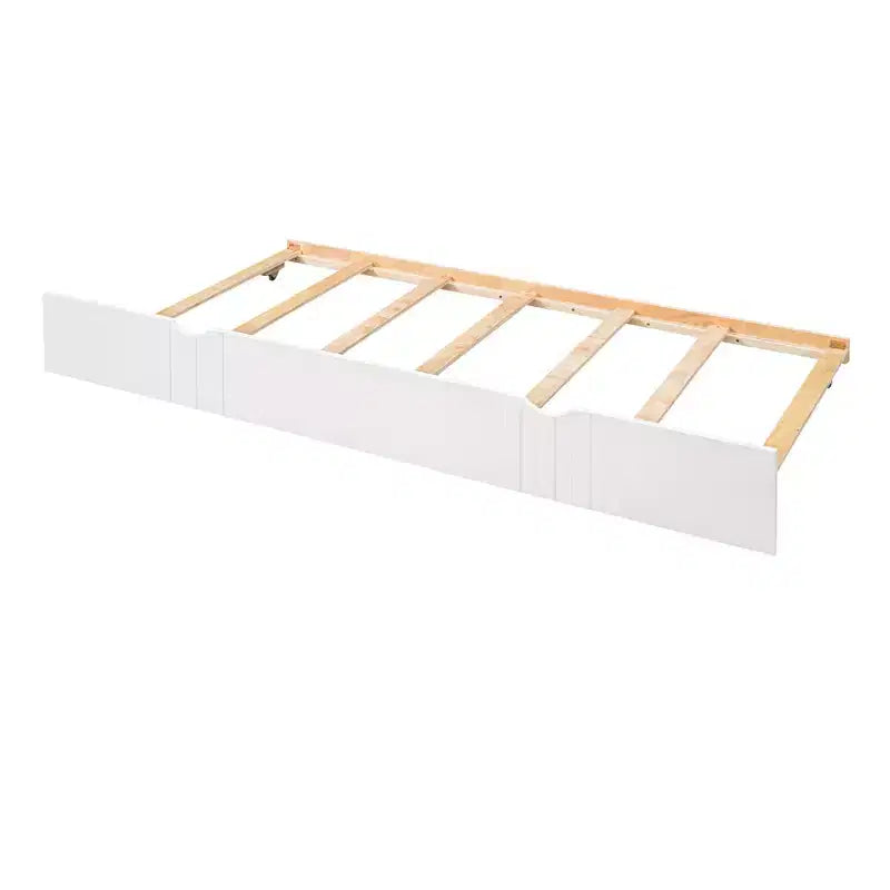 Luxystar Letto a giorno moderno in legno Full Size con letto estraibile singolo