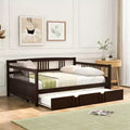 Luxystar Full Size Modern Wooden Daybed with Twin Size Trundle