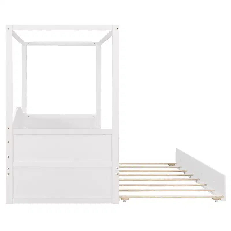 Letto da giorno matrimoniale Luxystar con letto estraibile e baldacchino