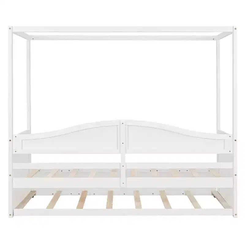 Letto da giorno matrimoniale Luxystar con letto estraibile e baldacchino