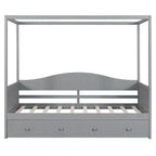Letto da giorno matrimoniale Luxystar con letto estraibile e baldacchino