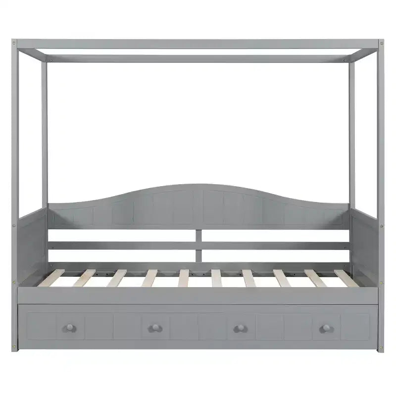 Letto da giorno matrimoniale Luxystar con letto estraibile e baldacchino