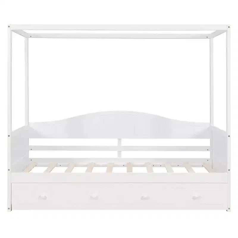 Letto da giorno matrimoniale Luxystar con letto estraibile e baldacchino
