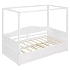 Letto da giorno matrimoniale Luxystar con letto estraibile e baldacchino