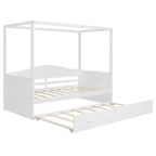 Letto da giorno matrimoniale Luxystar con letto estraibile e baldacchino