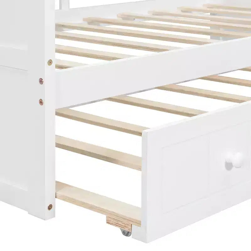 Letto da giorno matrimoniale Luxystar con letto estraibile e baldacchino