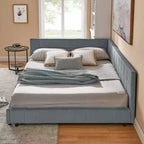 Bellemave Lettino Imbottito Queen Size con Comodo Schienale e Braccioli, Struttura per Lettino Imbottito per Camera da Letto e Soggiorno, Velluto