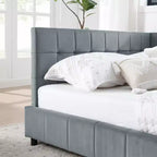 Bellemave Lettino Imbottito Queen Size con Comodo Schienale e Braccioli, Struttura per Lettino Imbottito per Camera da Letto e Soggiorno, Velluto