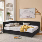 Bellemave Lettino Imbottito Queen Size con Comodo Schienale e Braccioli, Struttura per Lettino Imbottito per Camera da Letto e Soggiorno, Velluto