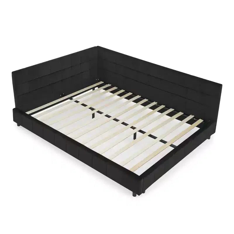 Bellemave Lettino Imbottito Queen Size con Comodo Schienale e Braccioli, Struttura per Lettino Imbottito per Camera da Letto e Soggiorno, Velluto