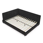 Bellemave Lettino Imbottito Queen Size con Comodo Schienale e Braccioli, Struttura per Lettino Imbottito per Camera da Letto e Soggiorno, Velluto