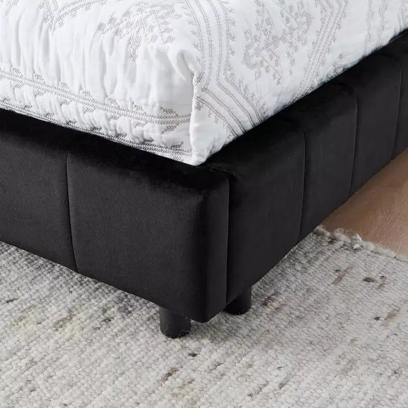 Bellemave Lettino Imbottito Queen Size con Comodo Schienale e Braccioli, Struttura per Lettino Imbottito per Camera da Letto e Soggiorno, Velluto