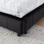 Bellemave Lettino Imbottito Queen Size con Comodo Schienale e Braccioli, Struttura per Lettino Imbottito per Camera da Letto e Soggiorno, Velluto