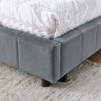 Bellemave Lettino Imbottito Queen Size con Comodo Schienale e Braccioli, Struttura per Lettino Imbottito per Camera da Letto e Soggiorno, Velluto