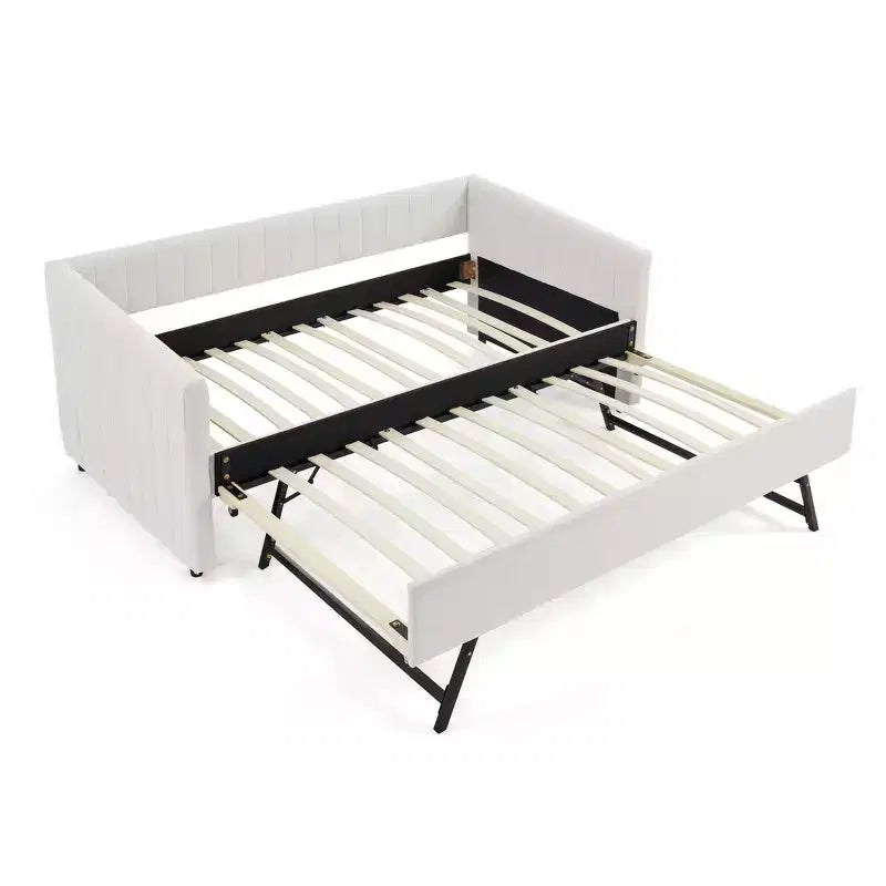 GDFStudio Scarlett Divano Letto Imbottito con Letto Estraibile, Divano Letto con Schienale a Righe Verticali