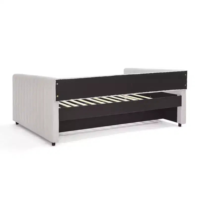 GDFStudio Scarlett Divano Letto Imbottito con Letto Estraibile, Divano Letto con Schienale a Righe Verticali