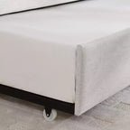 GDFStudio Scarlett Divano Letto Imbottito con Letto Estraibile, Divano Letto con Schienale a Righe Verticali