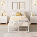 Acekool Struttura letto rundle doppia, brandina pieghevole in metallo bianco con rotelle bloccabili, salvaspazio per gli ospiti, sottoletto