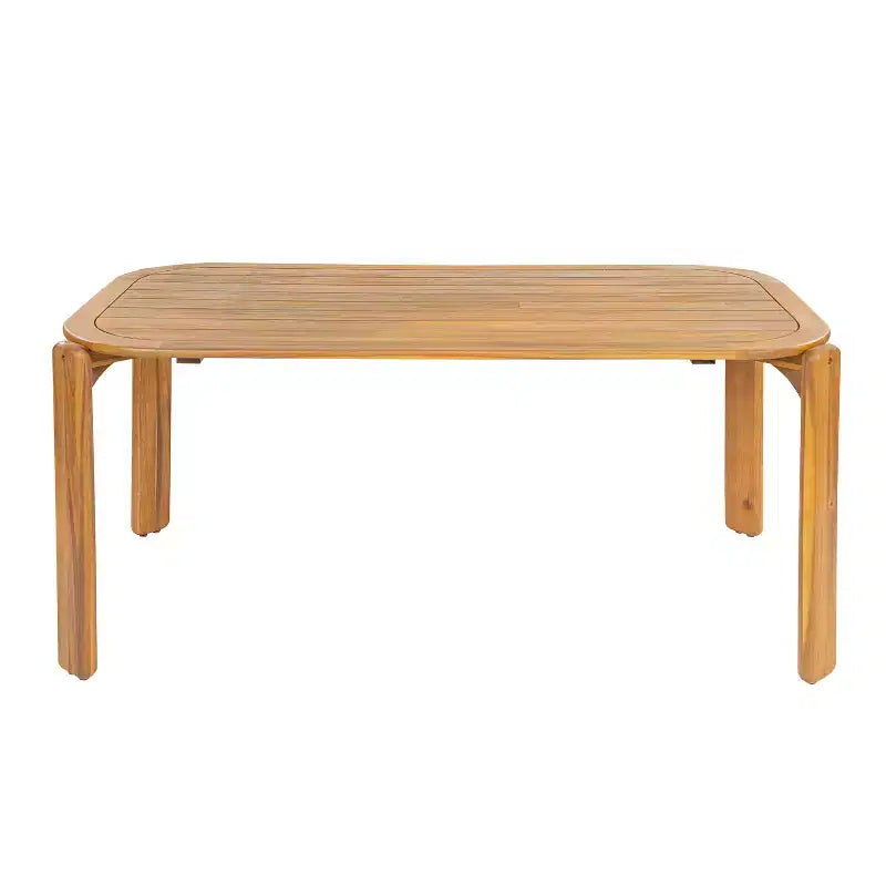 Christopher Knight Home Kaja Tavolo da pranzo da esterno in legno di acacia, finitura teak con design a doghe