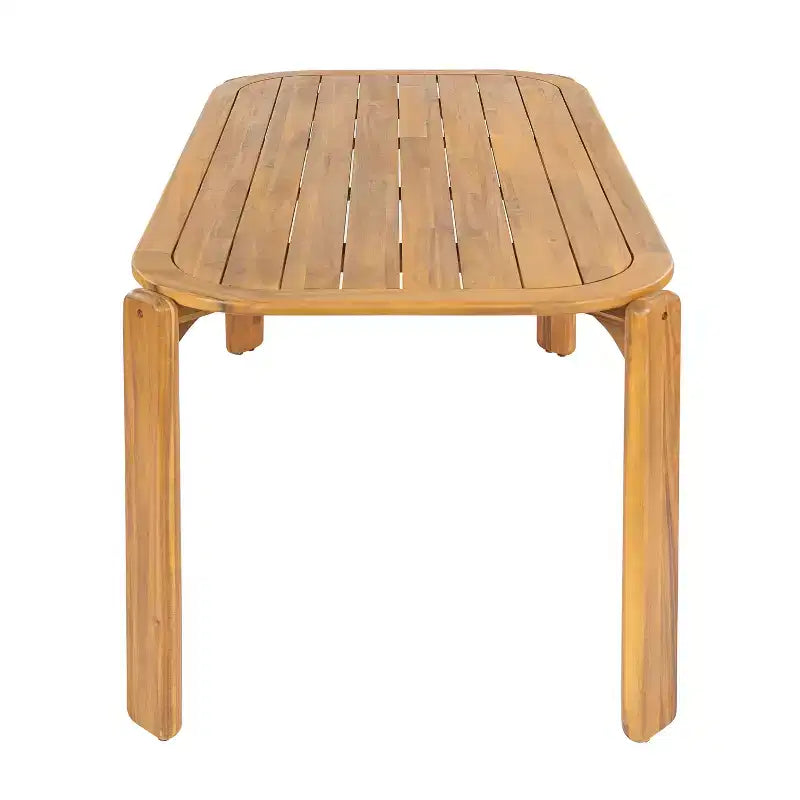 Christopher Knight Home Kaja Tavolo da pranzo da esterno in legno di acacia, finitura teak con design a doghe