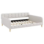 Letto a giorno matrimoniale moderno imbottito in lino Luxystar