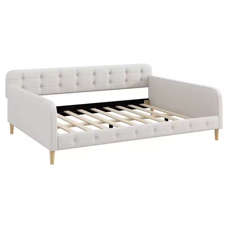 Letto a giorno matrimoniale moderno imbottito in lino Luxystar