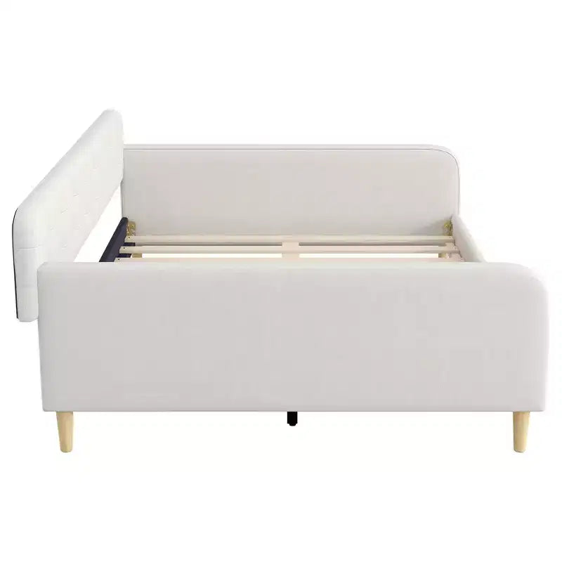 Letto a giorno matrimoniale moderno imbottito in lino Luxystar