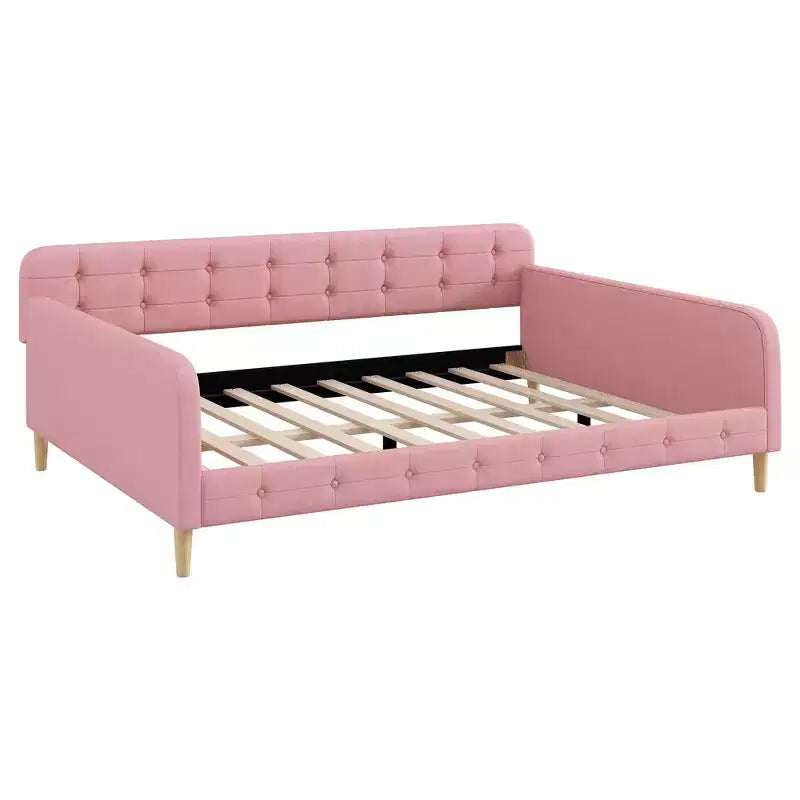 Letto a giorno matrimoniale moderno imbottito in lino Luxystar