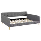 Letto a giorno matrimoniale moderno imbottito in lino Luxystar