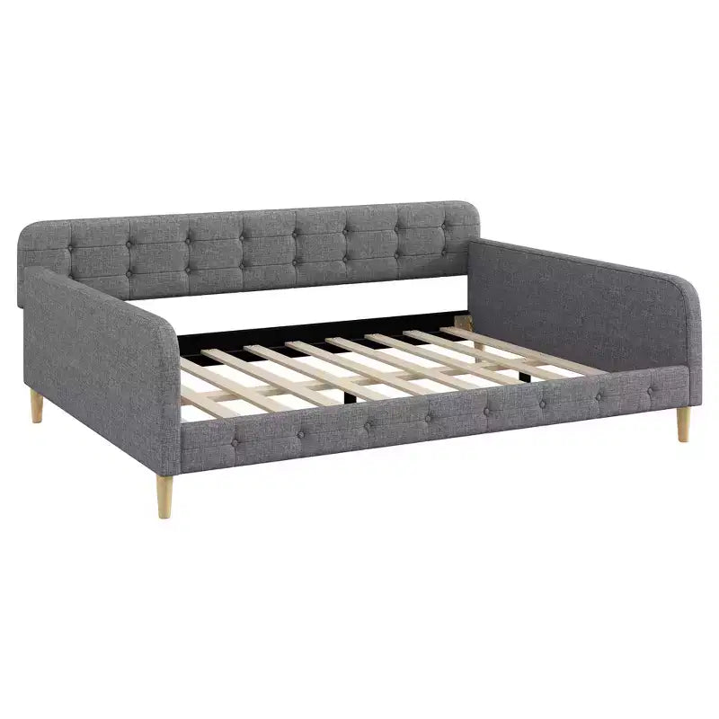 Letto a giorno matrimoniale moderno imbottito in lino Luxystar