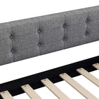 Letto a giorno matrimoniale moderno imbottito in lino Luxystar