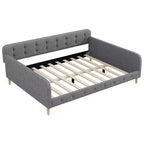 Letto a giorno matrimoniale moderno imbottito in lino Luxystar