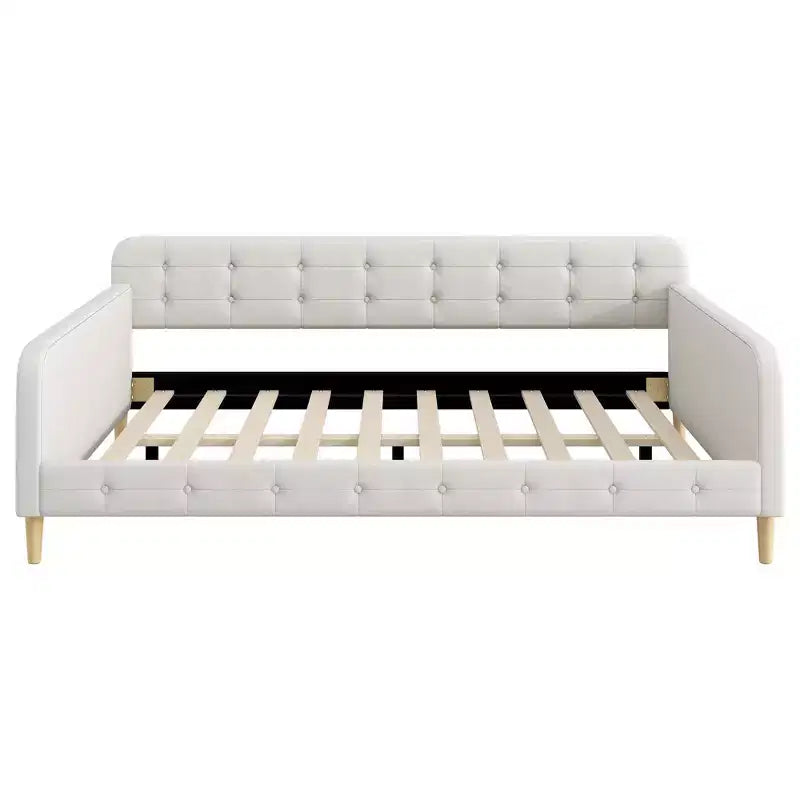 Letto a giorno matrimoniale moderno imbottito in lino Luxystar