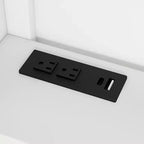 Divano Letto in Legno Matrimoniale/Una Piazza e Mezza con Ripiani e Letto Estraibile, Divano Letto con Schienale Imbottito e USB